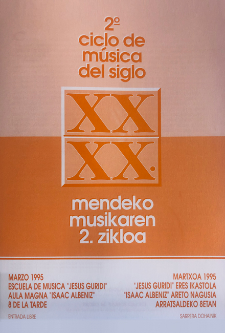 Cartel II CICLO DE MÚSICA DEL SIGLO XX