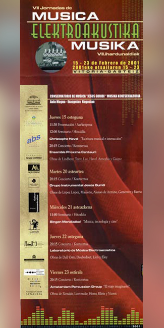 Cartel VII JORNADAS DE MÚSICA ELECTROACÚSTICA